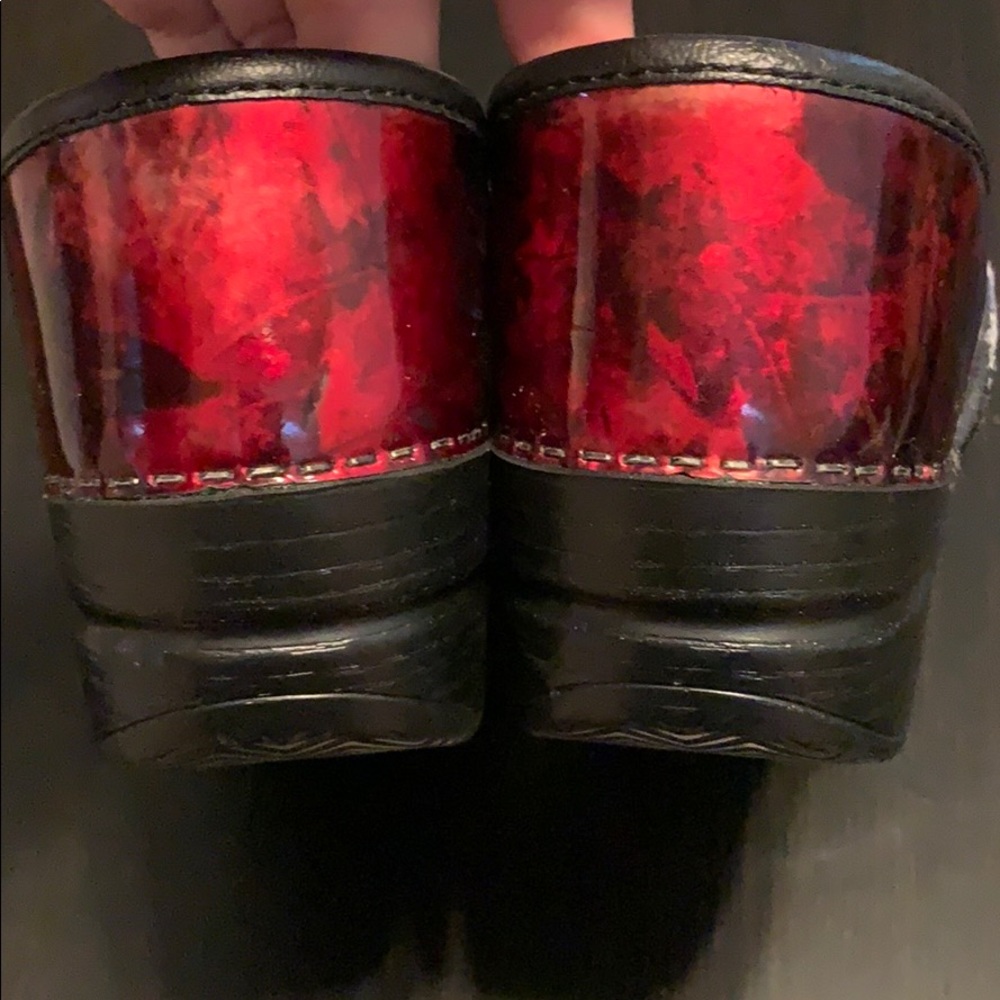 Dansko Ruby Red Marble Clogs Size 37 - image 3